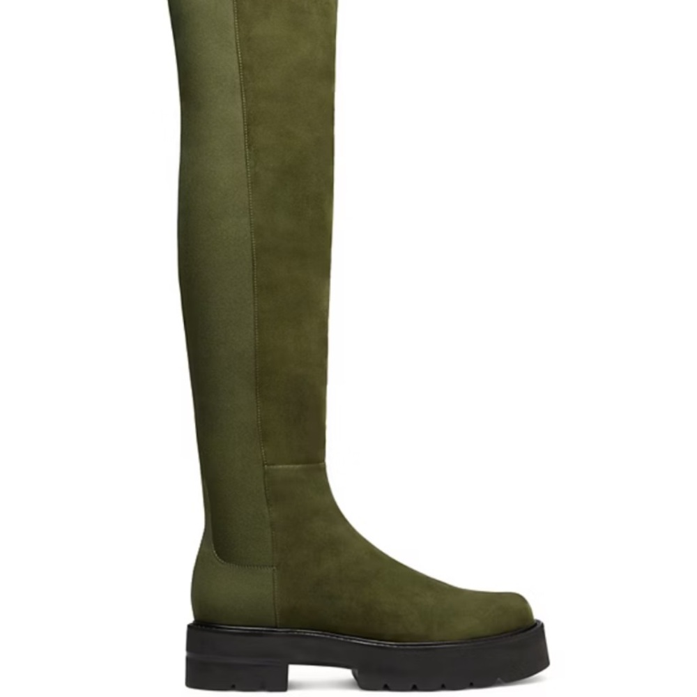 Stuart Weitzman 5050 Over The Knee Boots Green Suede Size Eu 36 US 5.5
